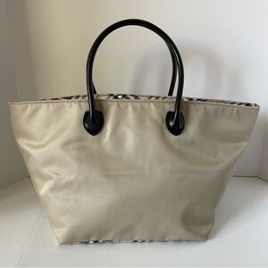 Burberry Blue Label Nova Check Beige Large Nylon Tote Bag. Excellent condition.